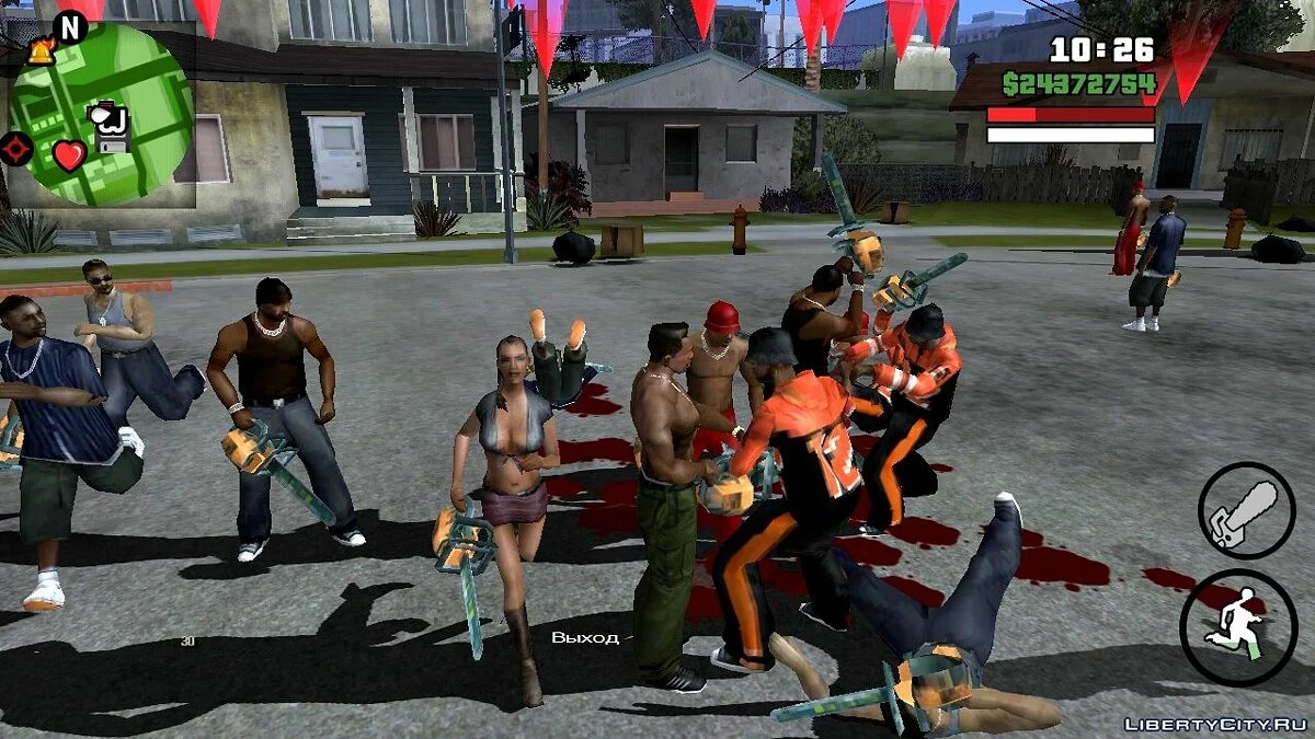 Матч смерті на Grove Street (На бензопилах, CLEO-місія) / GTA San Andreas (iOS, Android)