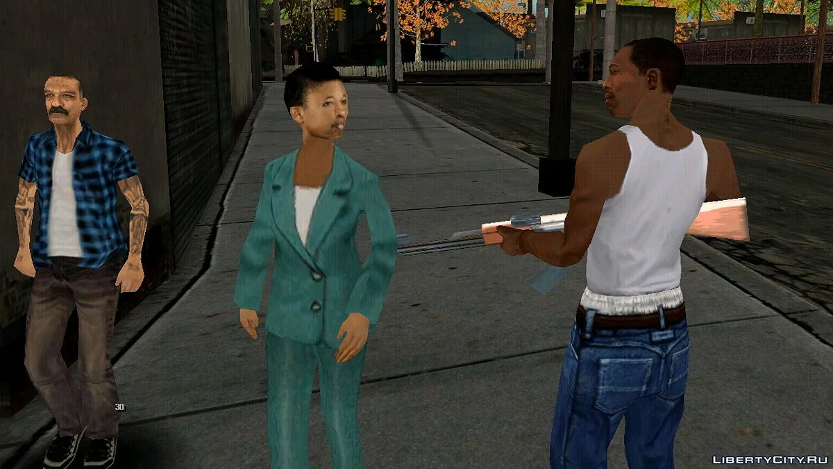 Les piétons réagissent aux armes en main / GTA San Andreas (iOS, Android)