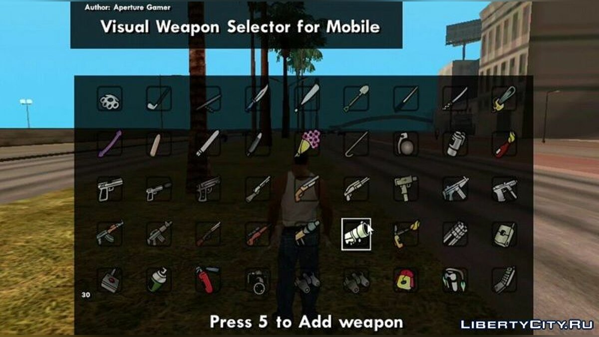 GTA San Andreas Menu Weapons v2 for Android Mod 