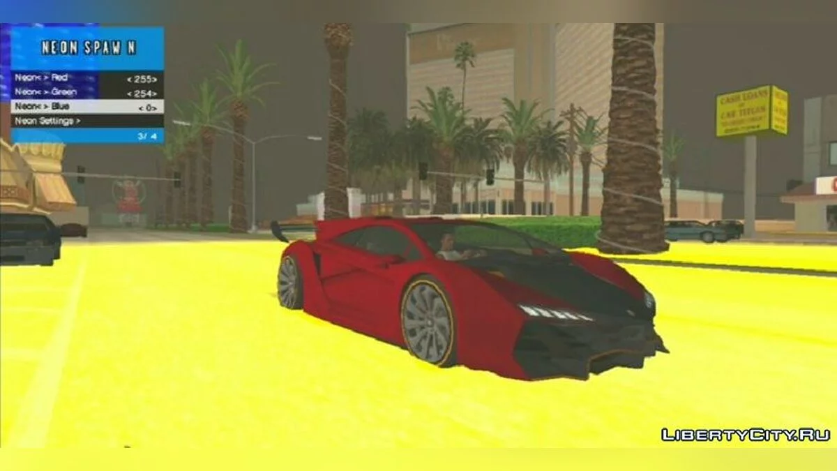 Spawneur de néon + paramètres (final) / GTA San Andreas (iOS, Android)