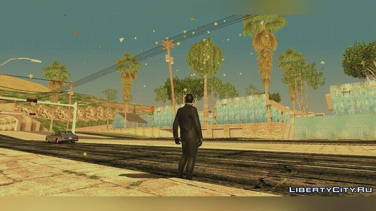 Des feuilles volent dans les airs / GTA San Andreas (iOS, Android)