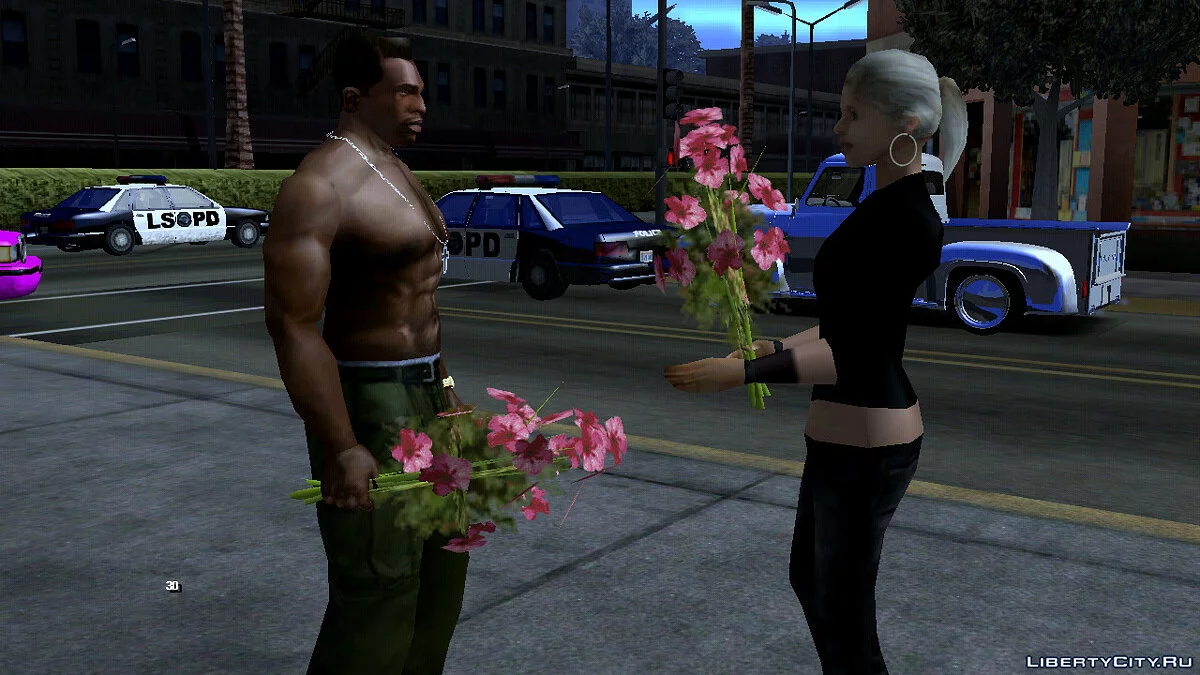 Offrir des fleurs aux filles (passantes) / GTA San Andreas (iOS, Android)