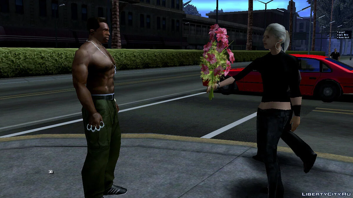 Offrir des fleurs aux filles (passantes) / GTA San Andreas (iOS, Android)