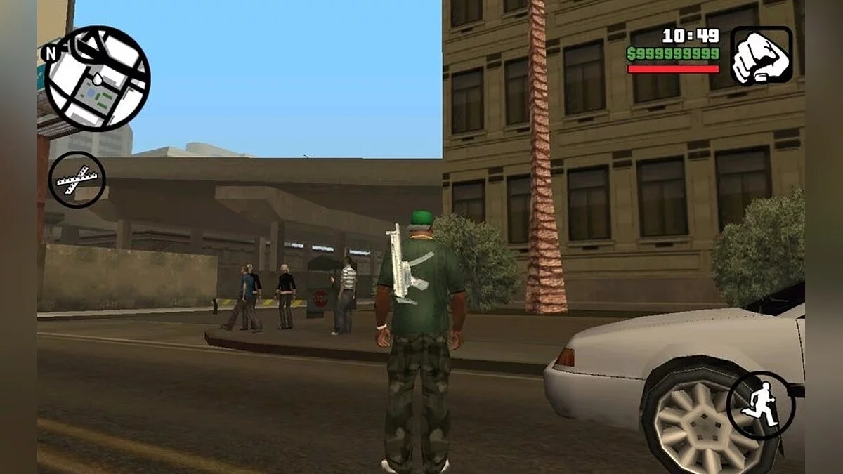 Carry weapons behind your back / GTA San Andreas (iOS, Android)