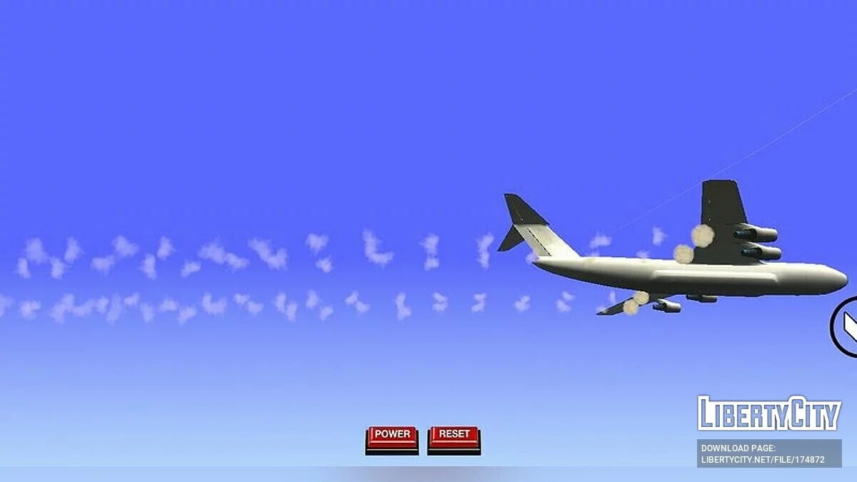 Traînée de condensation derrière l'avion / GTA San Andreas (iOS, Android)