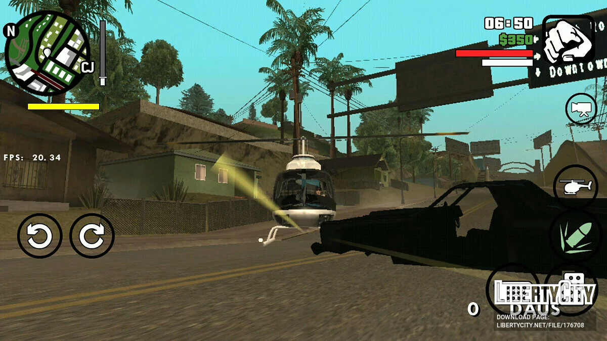 Kemampuan Menembak Api dari Helikopter / GTA San Andreas (iOS, Android)