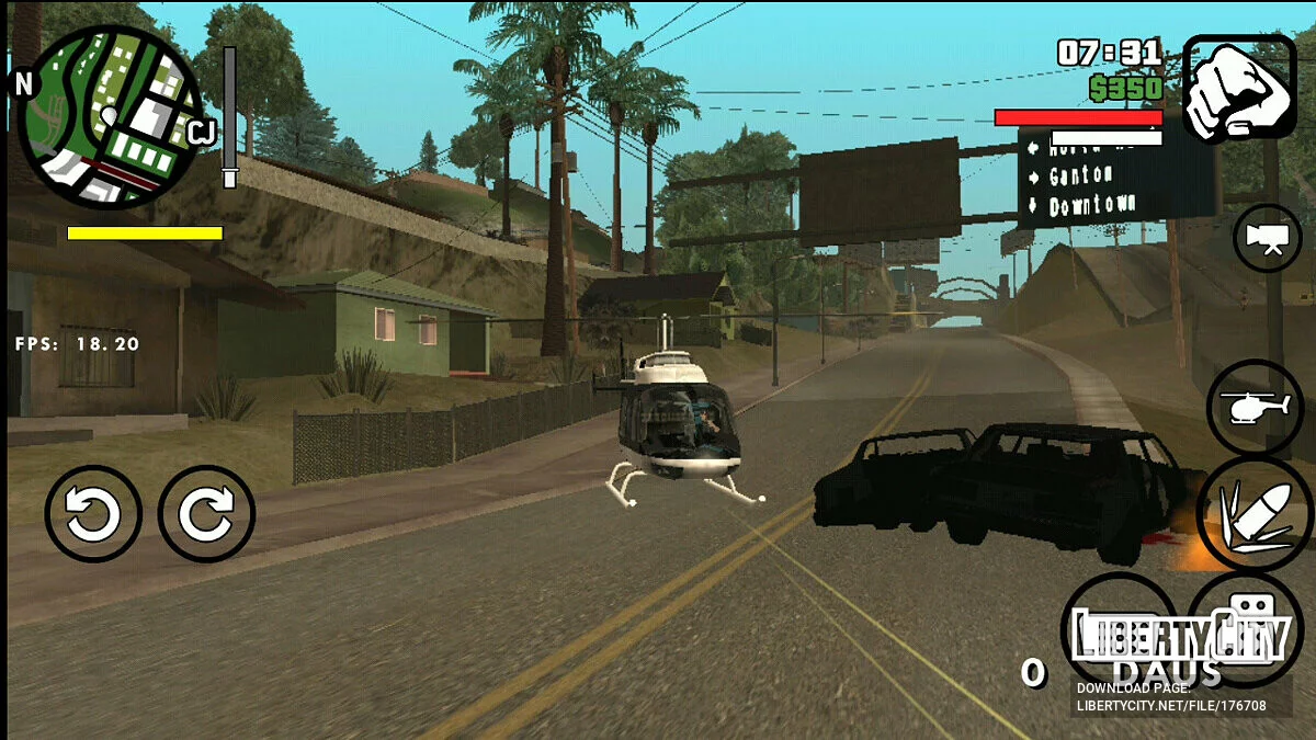Kemampuan Menembak Api dari Helikopter / GTA San Andreas (iOS, Android)