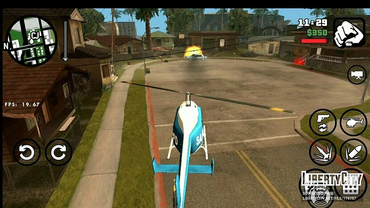 قاذفة صواريخ لطائرة هليكوبتر / GTA سان أندرياس (iOS، أندرويد)