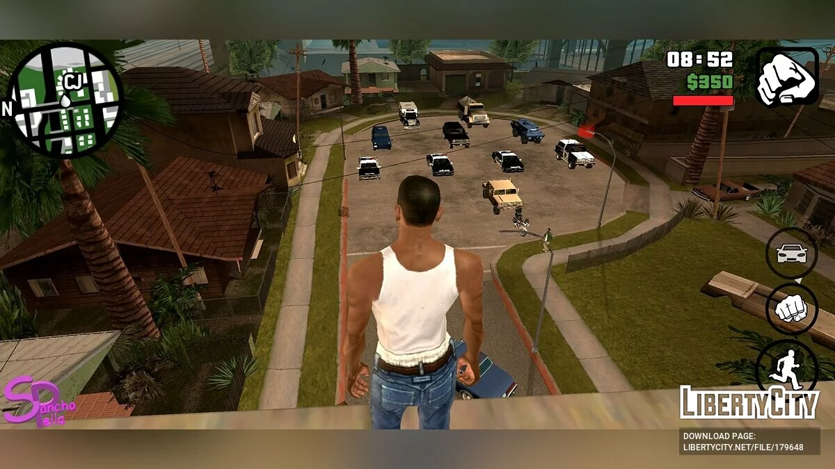 نقل الشرطة وقوات الأمن في شارع Grove / GTA سان أندرياس (iOS، أندرويد)