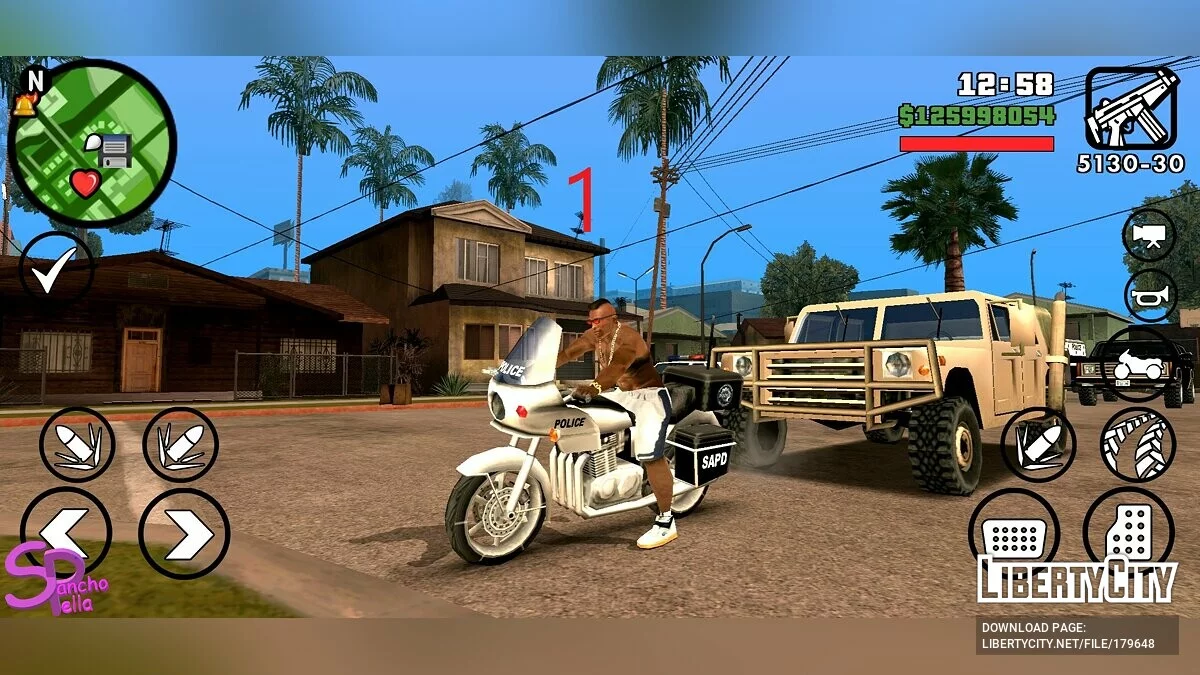 نقل الشرطة وقوات الأمن في شارع Grove / GTA سان أندرياس (iOS، أندرويد)
