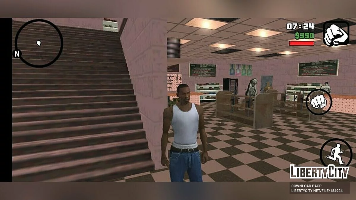 Entrée dans l'intérieur de la version bêta / GTA San Andreas (iOS, Android)