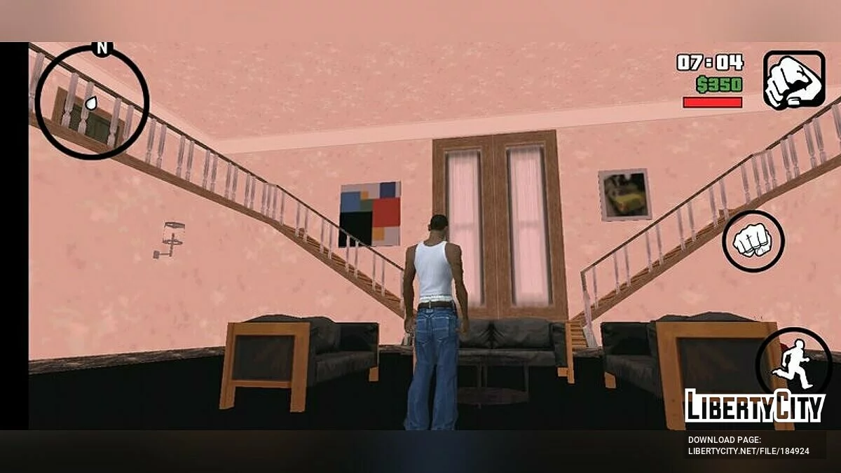 Entrée dans l'intérieur de la version bêta / GTA San Andreas (iOS, Android)