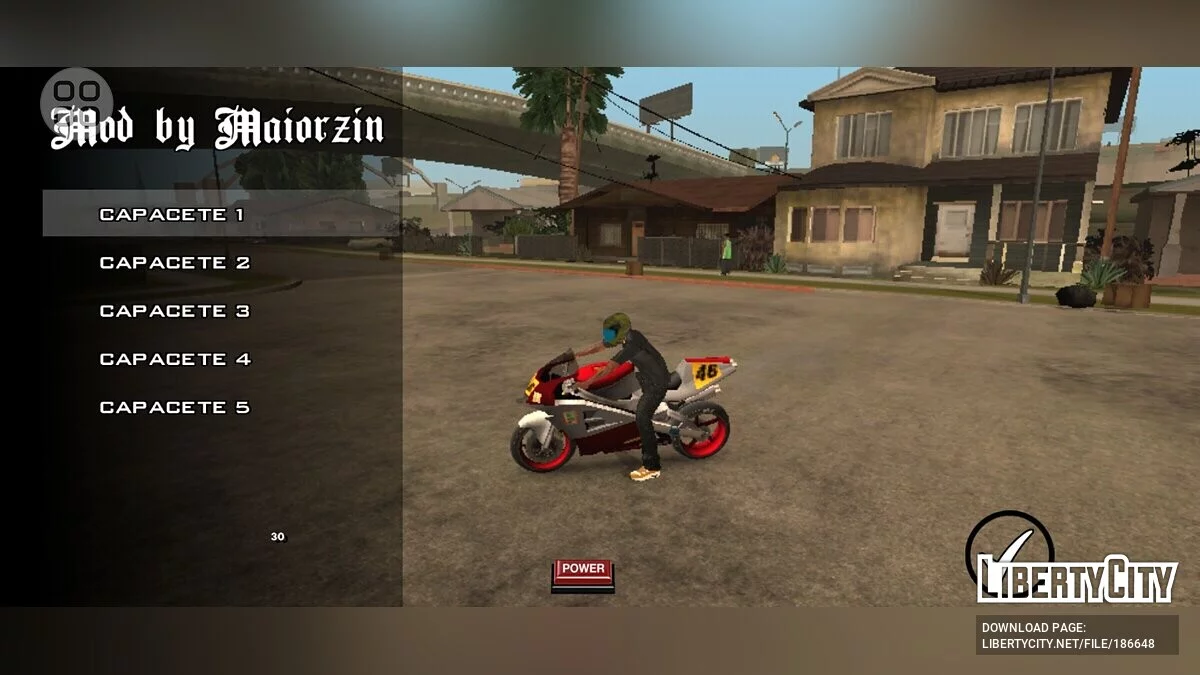Helmet on Motorcycle / GTA San Andreas (iOS, Android)