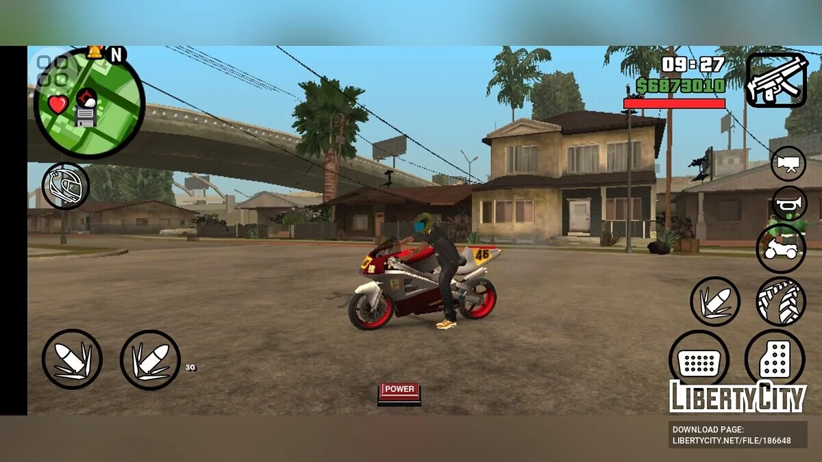 Helmet on Motorcycle / GTA San Andreas (iOS, Android)