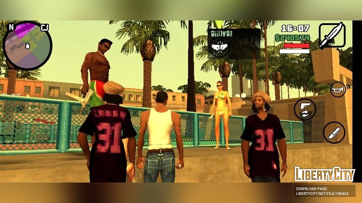 Sieben Passanten als Wachen anheuern / GTA San Andreas (iOS, Android)