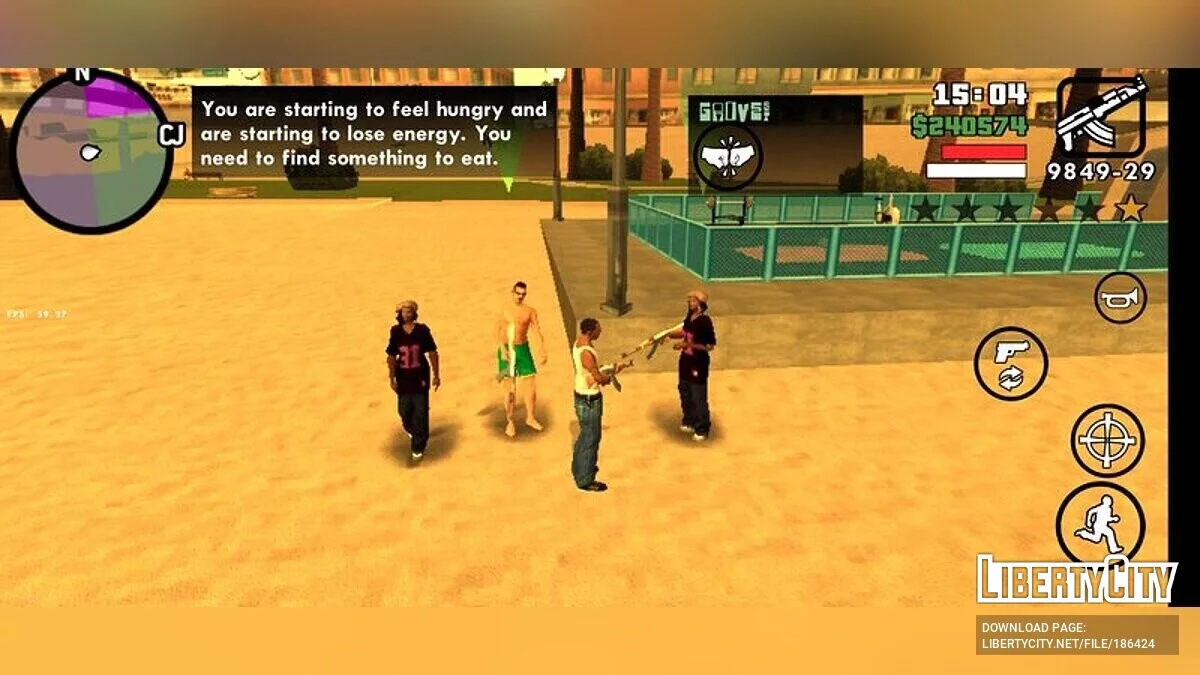Sieben Passanten als Wachen anheuern / GTA San Andreas (iOS, Android)