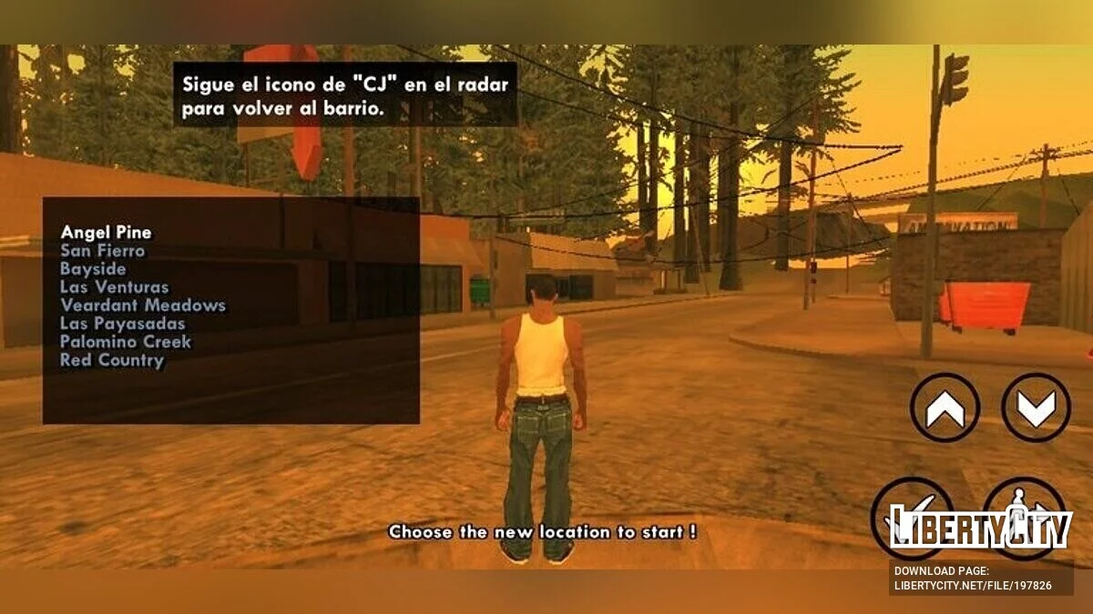 Меню з новою локацією / GTA San Andreas (iOS, Android)