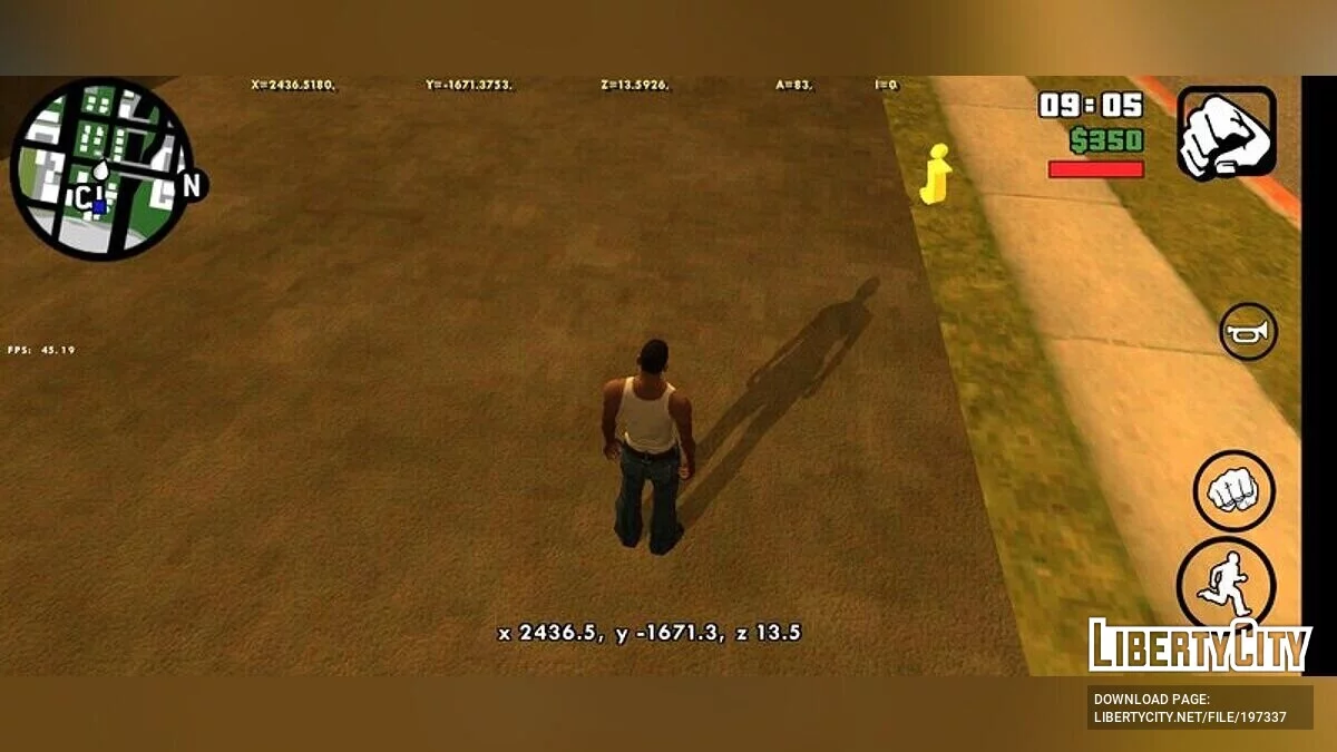 Tampilan Koordinat / GTA San Andreas (iOS, Android)
