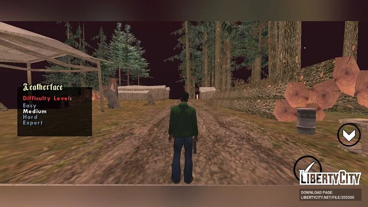 Убийца Кожаное Лицо с бензопилой / GTA سان أندرياس (iOS، أندرويد)