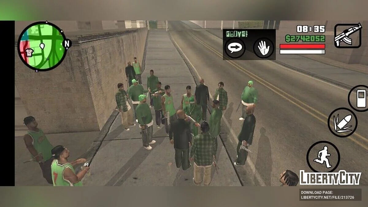 Contratar sete pessoas para segurança / GTA San Andreas (iOS, Android)