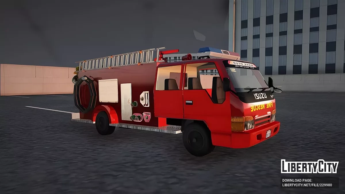 Mobil Pemadam Kebakaran Isuzu ELF Giga NKR71 Double Cab Jepang / GTA San Andreas