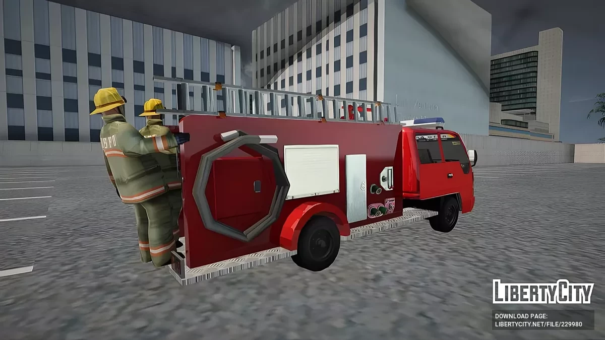 Mobil Pemadam Kebakaran Isuzu ELF Giga NKR71 Double Cab Jepang / GTA San Andreas