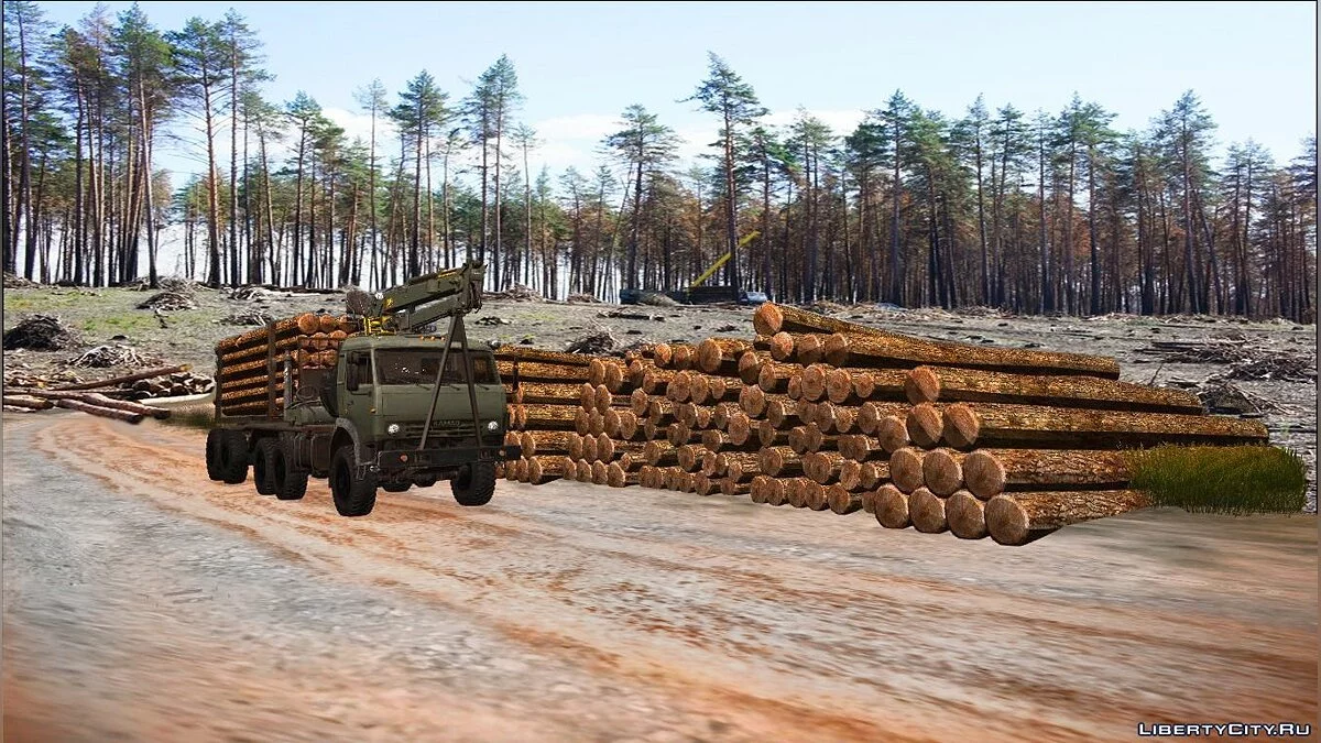 Kamaz transporteur de bois avec remorque / GTA San Andreas