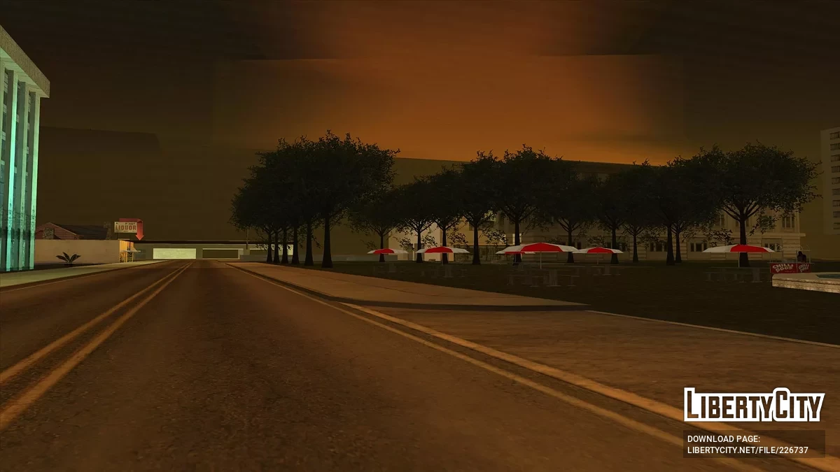 Hotel di Sepanjang Jalan Distrik Red dengan Bunker / GTA San Andreas