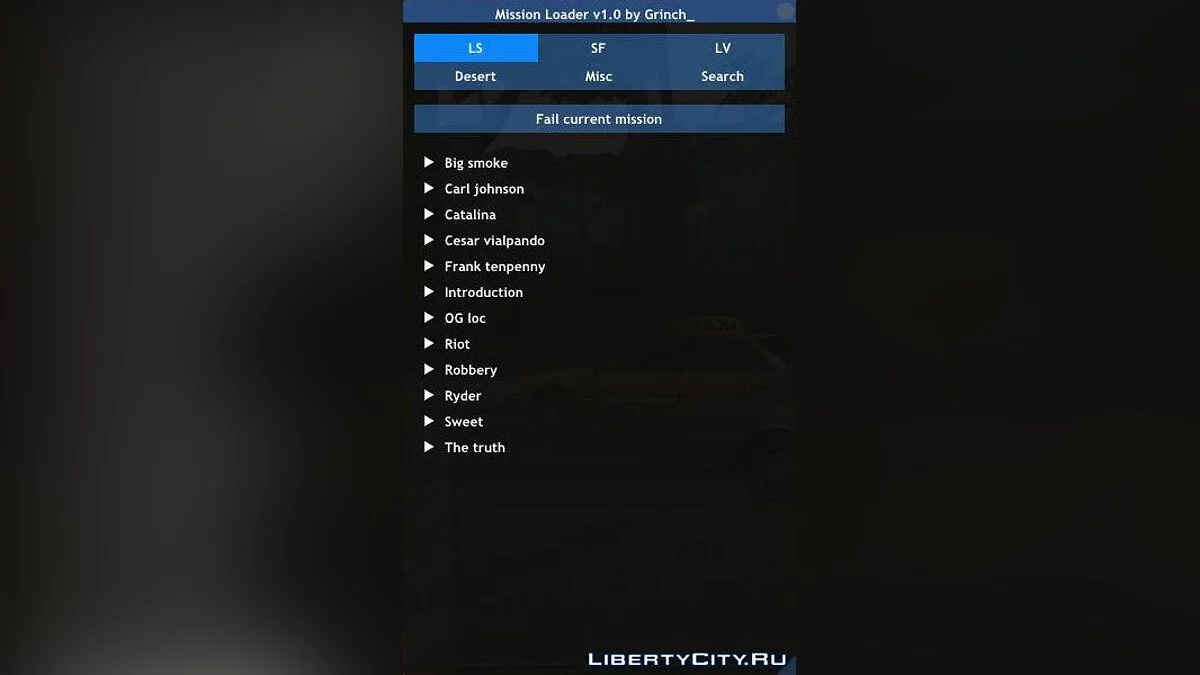 Load Any Mission / GTA San Andreas