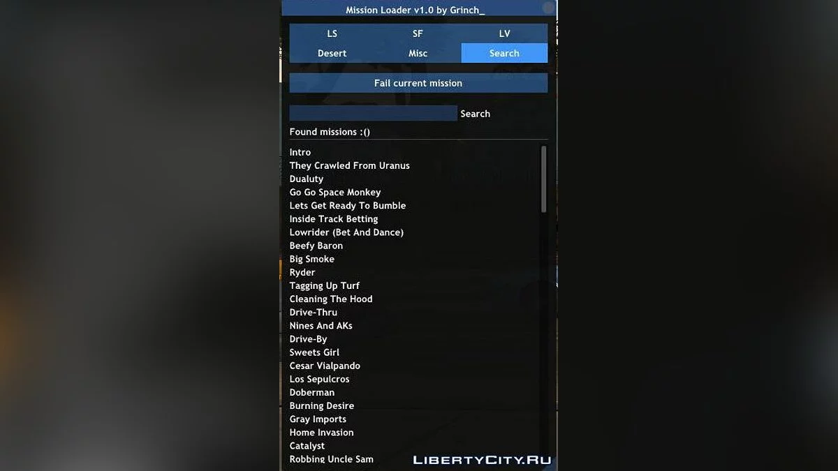 Load Any Mission / GTA San Andreas