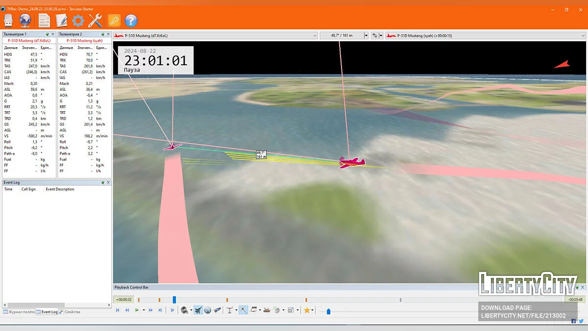 TacViewSA - script pour enregistrer les fichiers tacview / GTA San Andreas