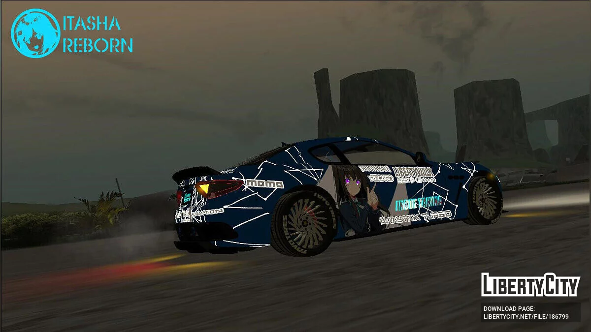 Maserati Itasha Chisato and Takina of Lycoris Recoil Liberty Walk / GTA San Andreas