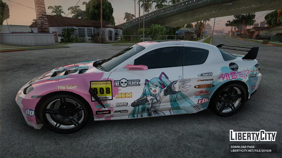 Mazda RX-8 Reventon Itasha Vocaloid Miku / GTA San Andreas