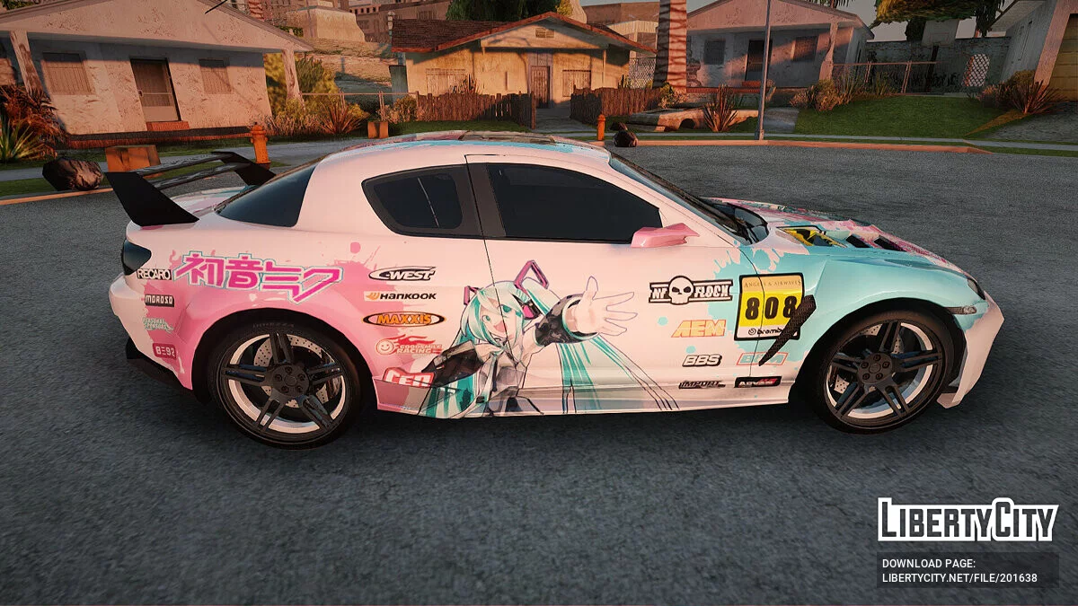 Mazda RX-8 Reventon Itasha Vocaloid Miku / GTA San Andreas