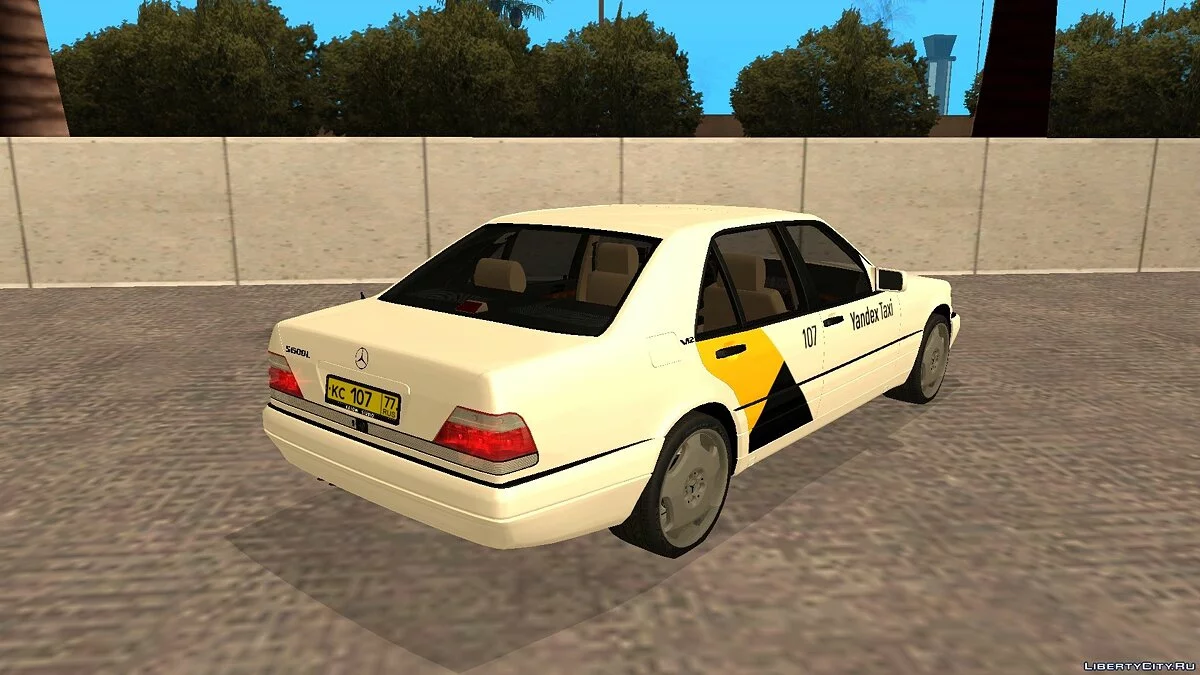 Mercedes-Benz S600L W140 “Yandex Taxi” (Білий) / GTA San Andreas