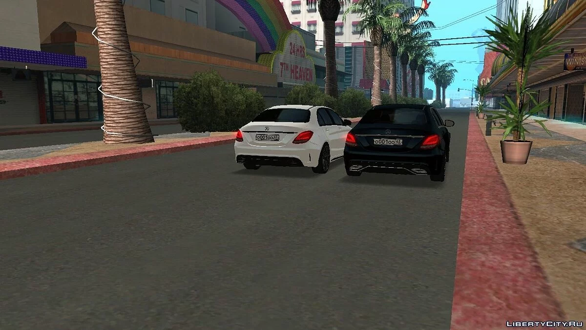 Mercedes-Benz C63s AMG (чорний та хром) / GTA San Andreas