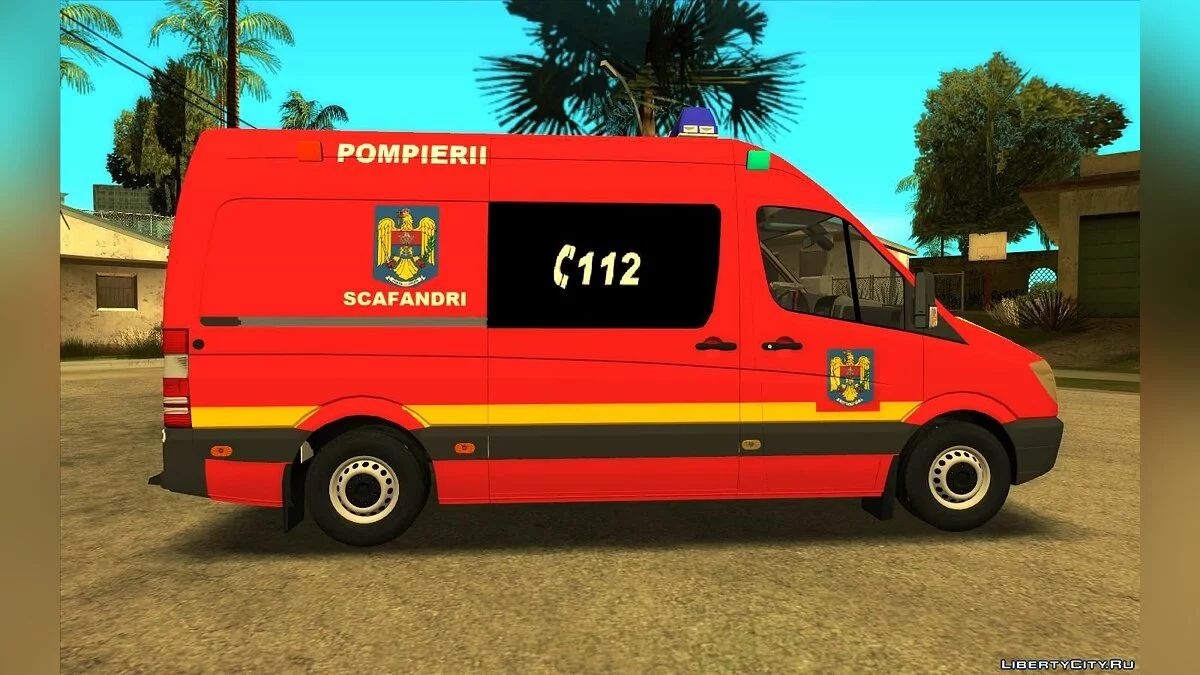 Mercedes Sprinter Pompierii Scafandri v2 / GTA San Andreas