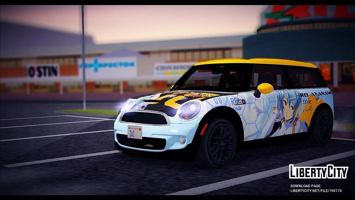 Mini Cooper Clubman S w Rei Ayanami Itasha Vinyl / GTA San Andreas