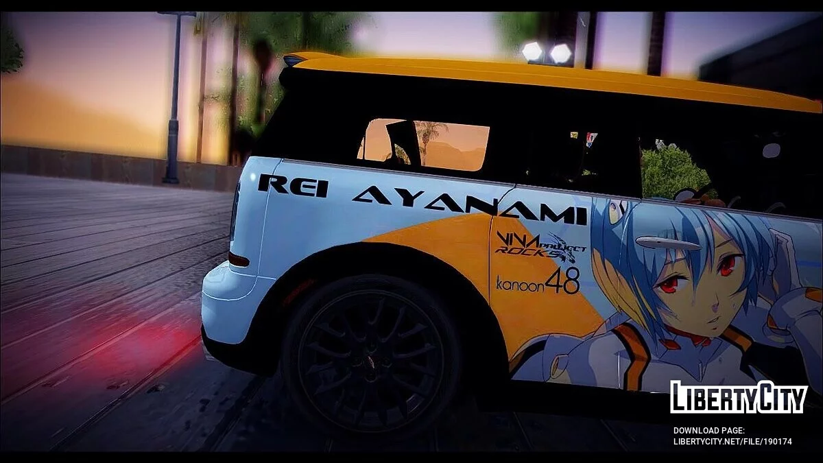 Mini Cooper Clubman S w Rei Ayanami Itasha Vinyl / GTA San Andreas