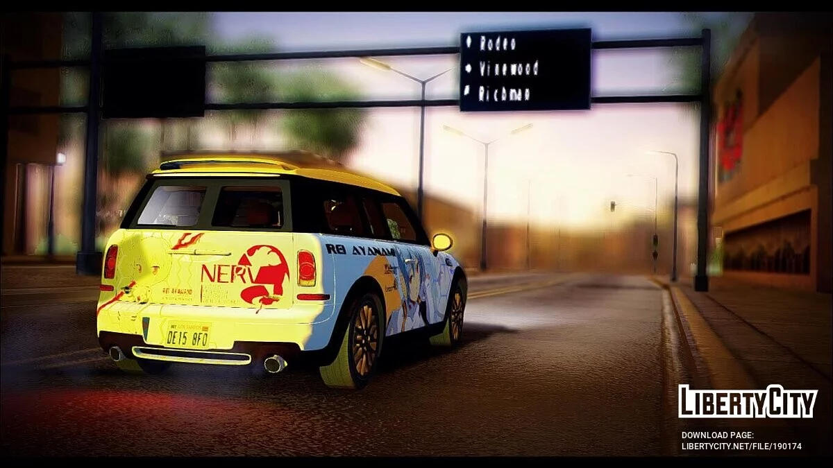Mini Cooper Clubman S w Rei Ayanami Itasha Vinyl / GTA San Andreas