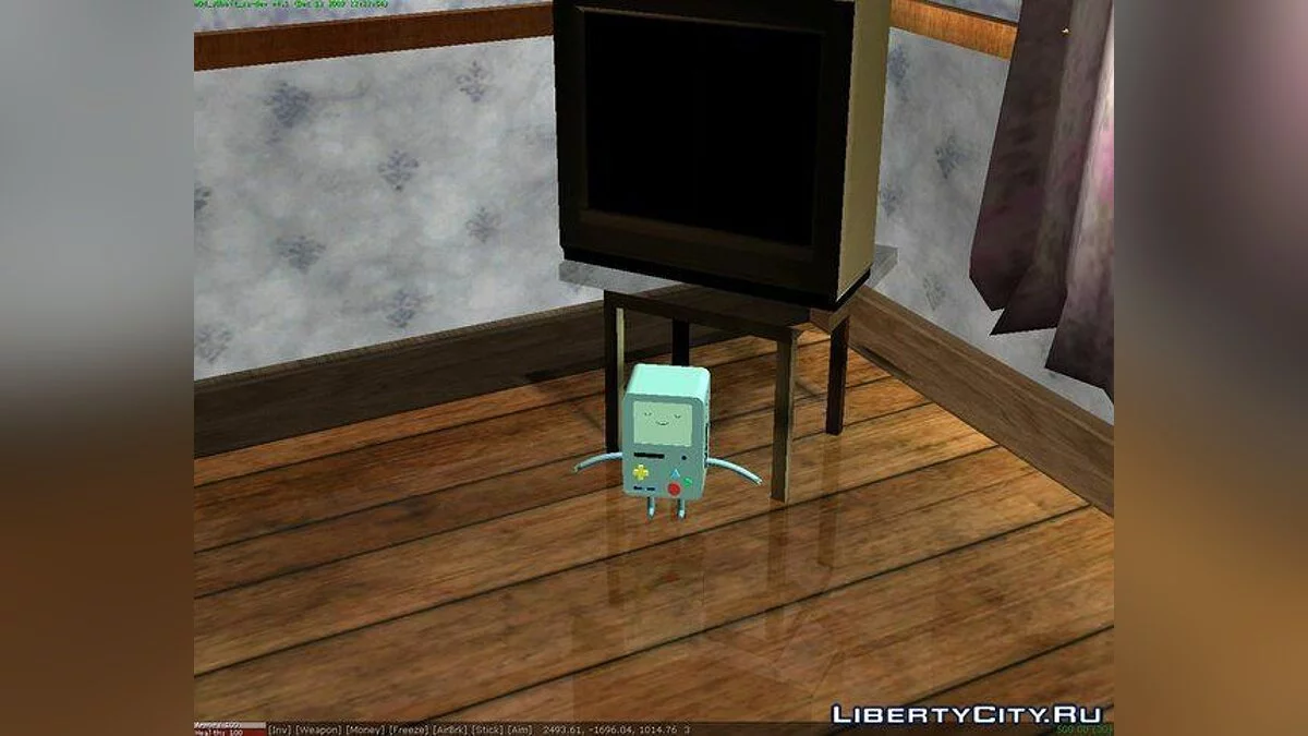 BMO from "Adventure Time" instead of a console / GTA San Andreas