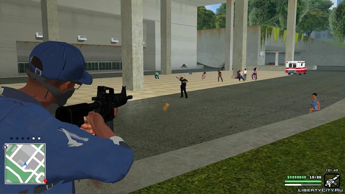 Benutzeroberfläche (HUD und Karte) im Stil von Watch Dogs 2 / GTA San Andreas