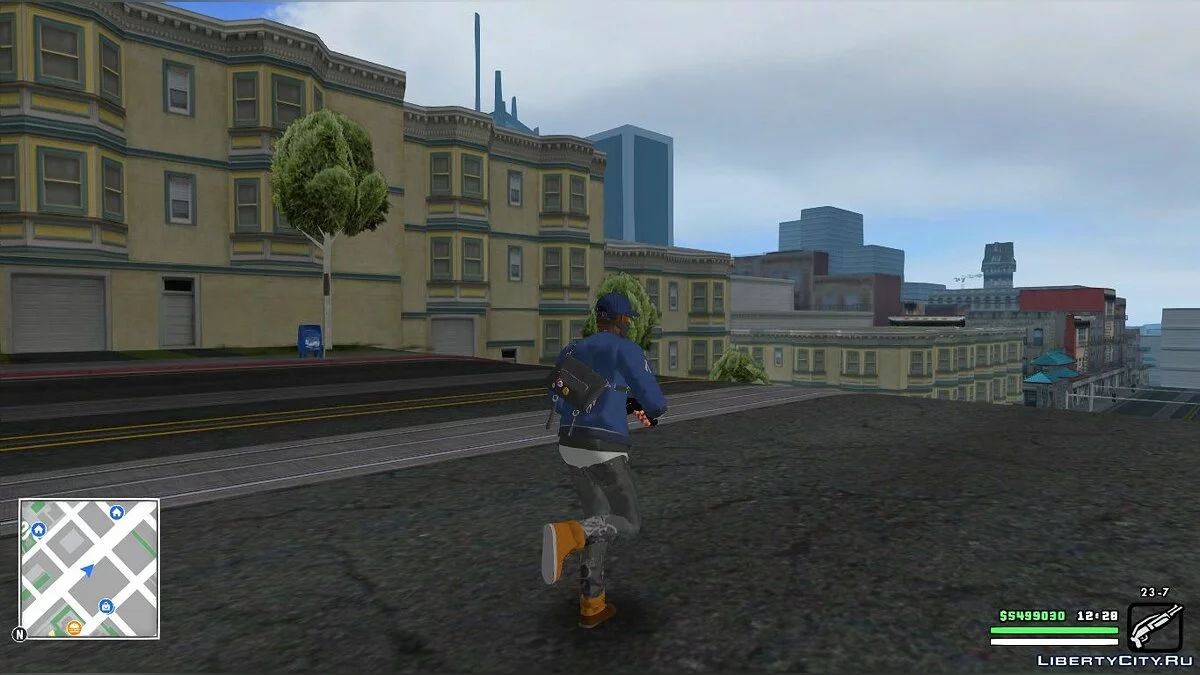 Benutzeroberfläche (HUD und Karte) im Stil von Watch Dogs 2 / GTA San Andreas