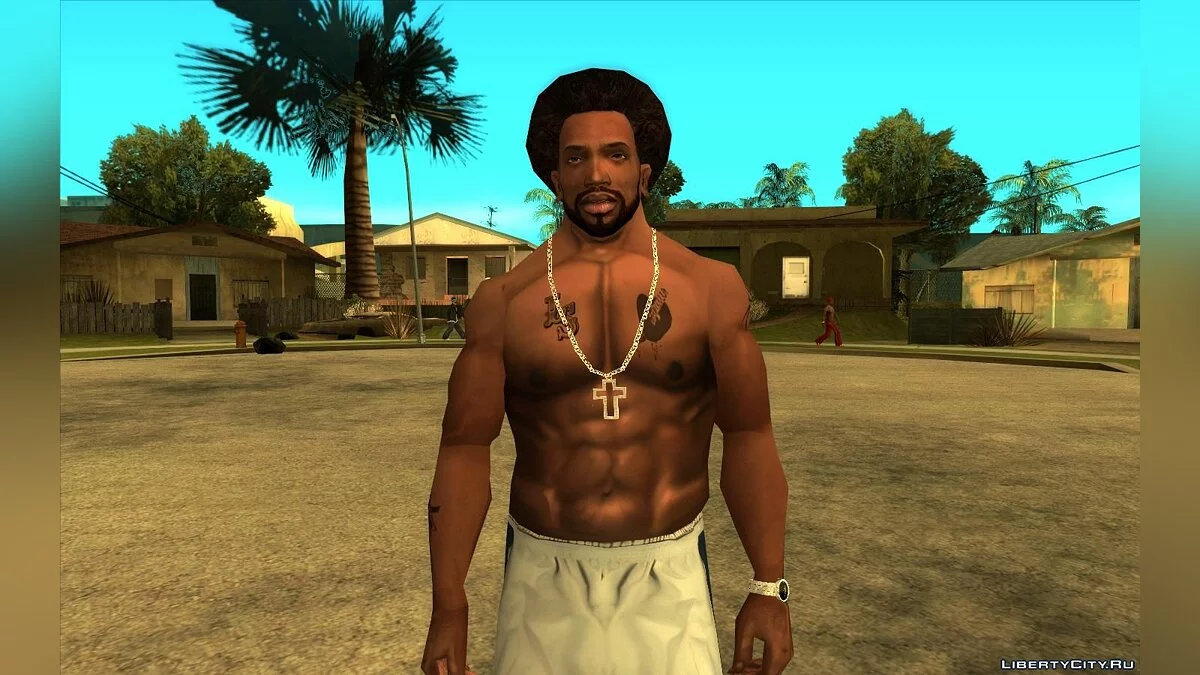 CJ的增强纹理(服装、纹身、发型) - CJ ESRGAN 高清升级 / GTA San Andreas
