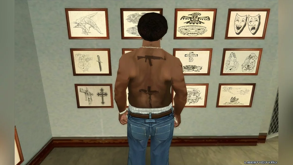 Tekstur Ditingkatkan untuk CJ (Pakaian, Tato, Gaya Rambut) - CJ Upscale HD v2.0 / GTA San Andreas