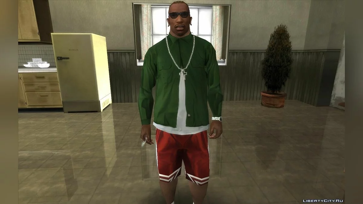 Tekstur Ditingkatkan untuk CJ (Pakaian, Tato, Gaya Rambut) - CJ Upscale HD v2.0 / GTA San Andreas