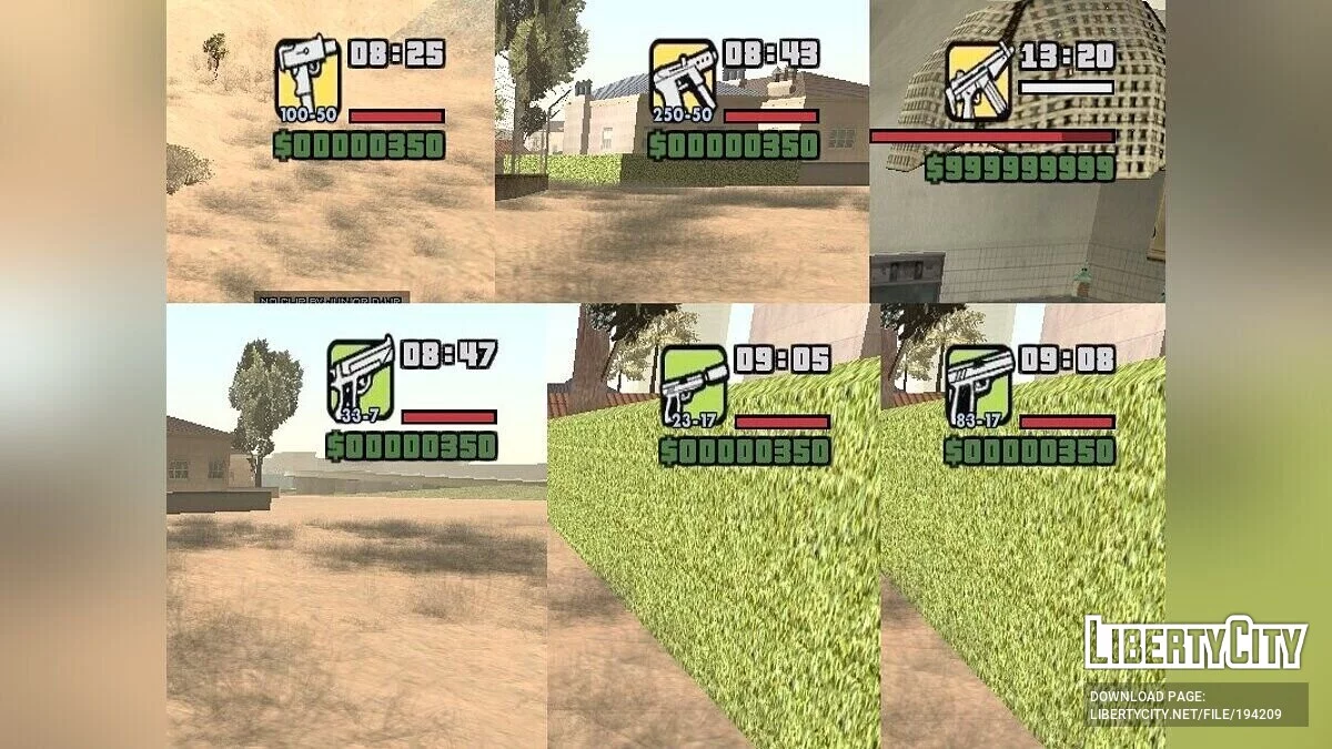 Іконки зброї з кольоровим фоном / GTA San Andreas