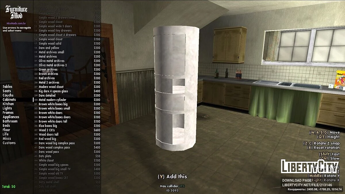 Möbel- und Interieurkorrekturen / GTA San Andreas