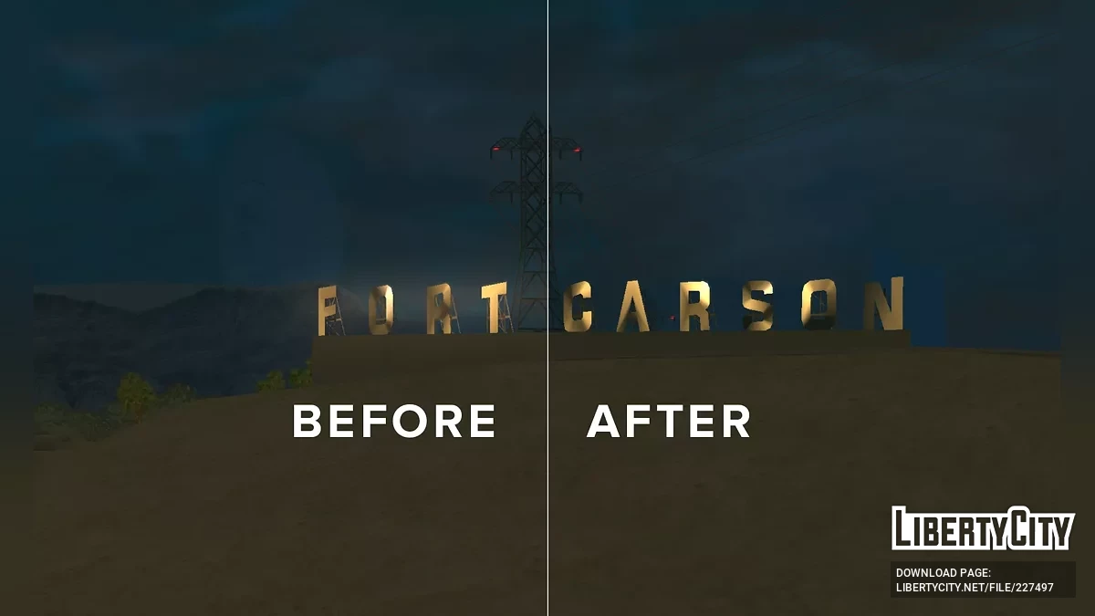 Enhanced Fort Carson Sign Lighting 2dfx / GTA San Andreas