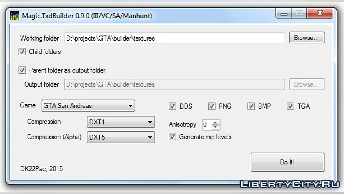 Скачать Magic.TxdBuilder 0.9.4 Для GTA San Andreas